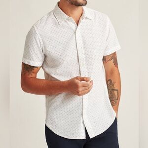 Bonobos Riviera Short Sleeve Shirt | Blue Seersucker Dot | Slim Fit Medium
